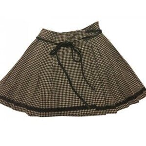 DKNY Wool/cashmere mini wrap around plaid skirt